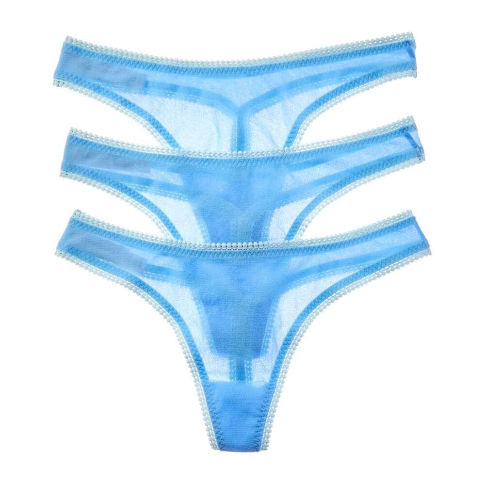 Ongossamer Womens 3Pk Hip-G Thong, Blue